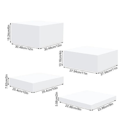 4x Acrylic Display Riser Box Food Display Stand Table Stand Nesting Riser Stands for Food Cake Collection Jewelry Cosmetics