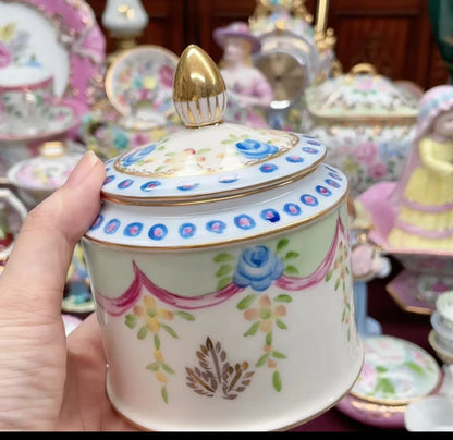 Ceramics Flower Jewelry Storage Box Vase Teapot Flower Basket Jewelry Case Storage Jewelry Organizer Display Home Decor Ornament